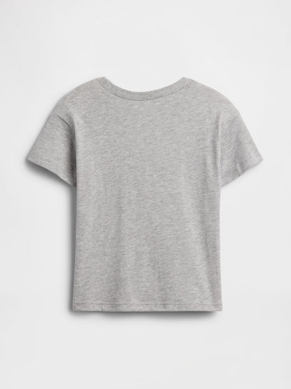Gri Grafik Baskılı T-shirt