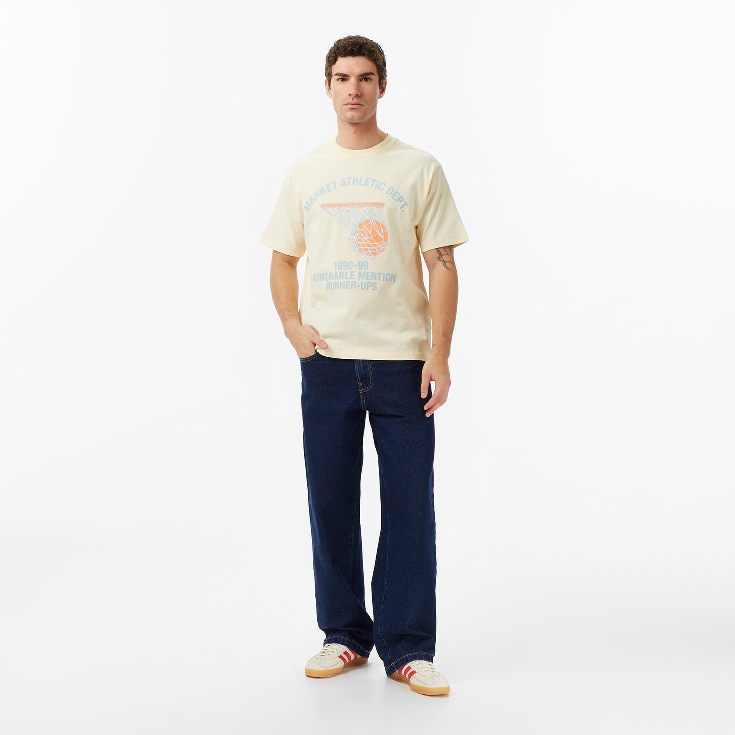 The Market 'runner Up Basketball' Erkek Krem T-shirt