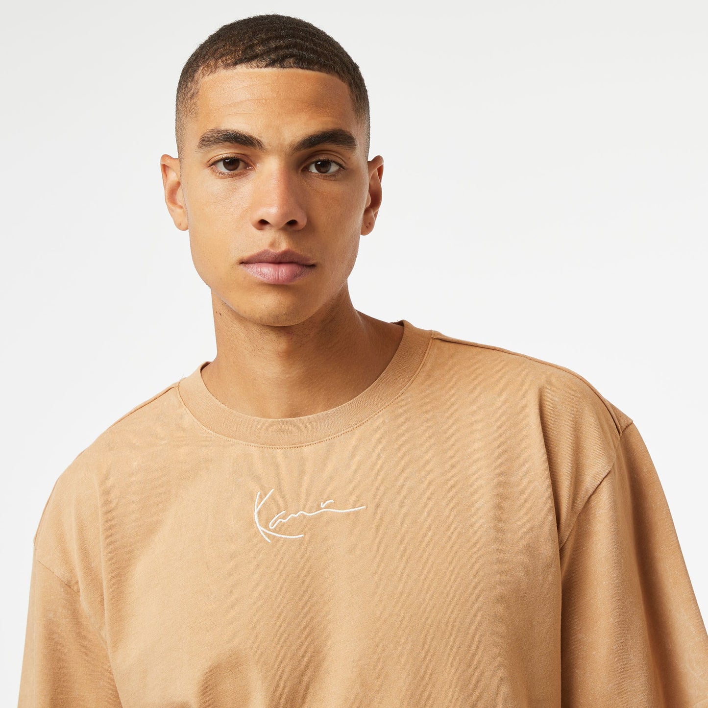 Karl Kani Small Sign. Distressed Heavy Jersey Erkek Krem T-shirt