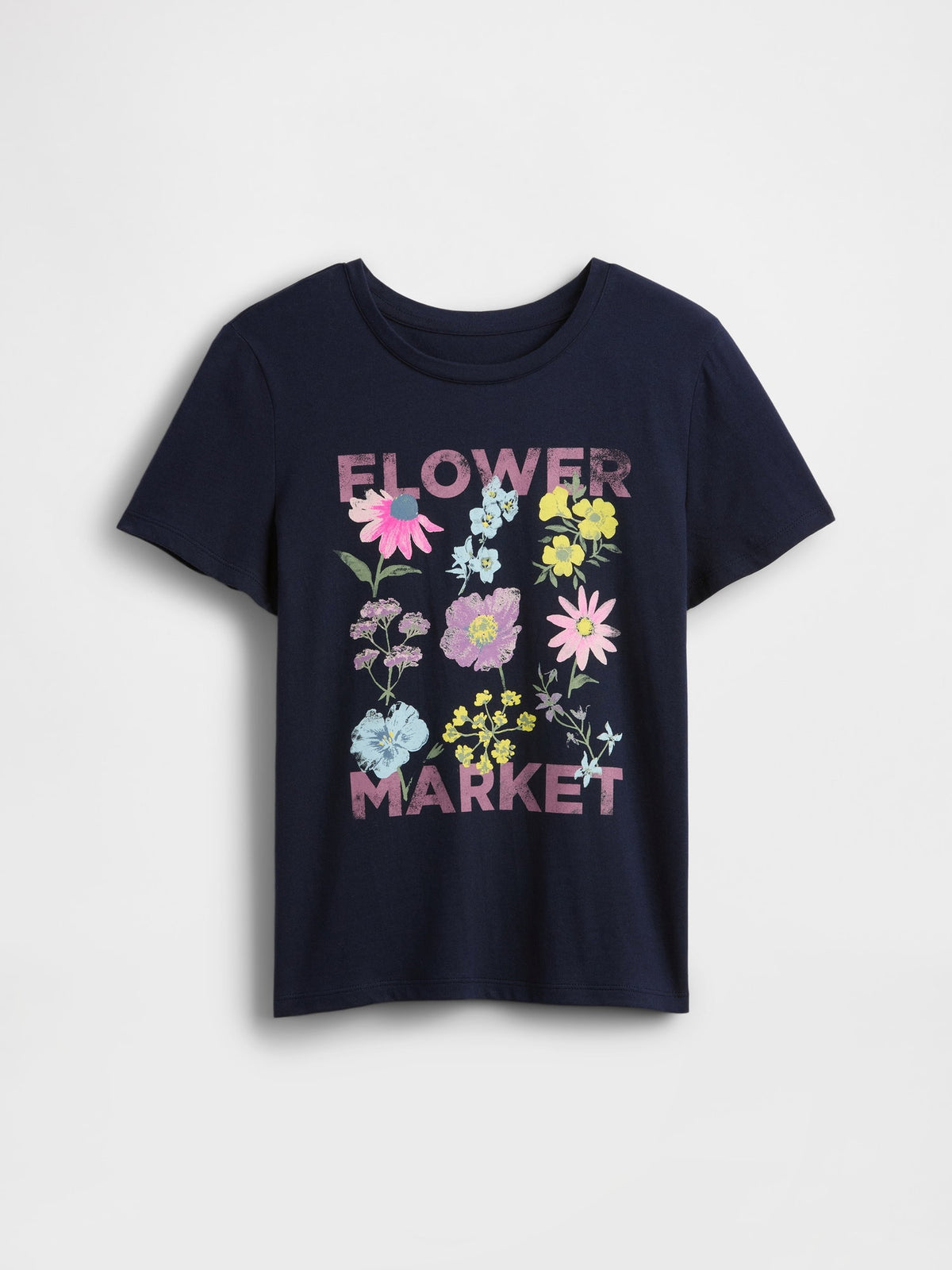Lacivert Grafik Baskılı T-shirt