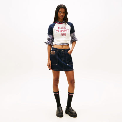 Tommy Hilfiger Slim Fit Miss Tommy Kadın Beyaz T-shirt