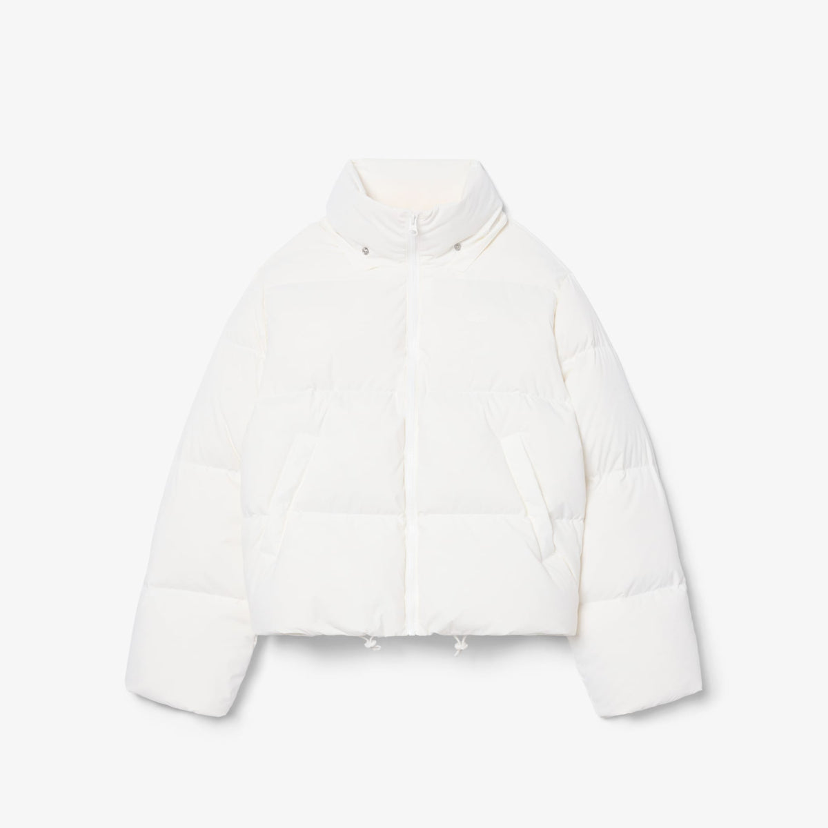 Lacoste Kadın Regular Fit Kapüşonlu Beyaz Şişme Mont
