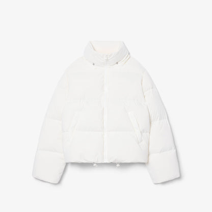 Lacoste Kadın Regular Fit Kapüşonlu Beyaz Şişme Mont