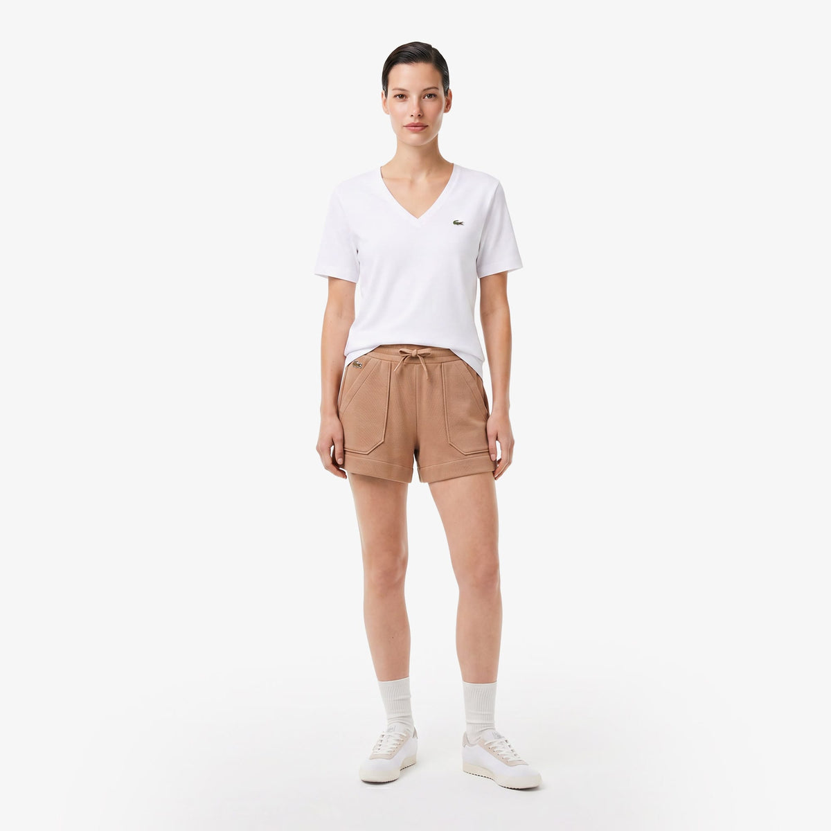 Lacoste Relaxed Fit Kadın Kahverengi Şort