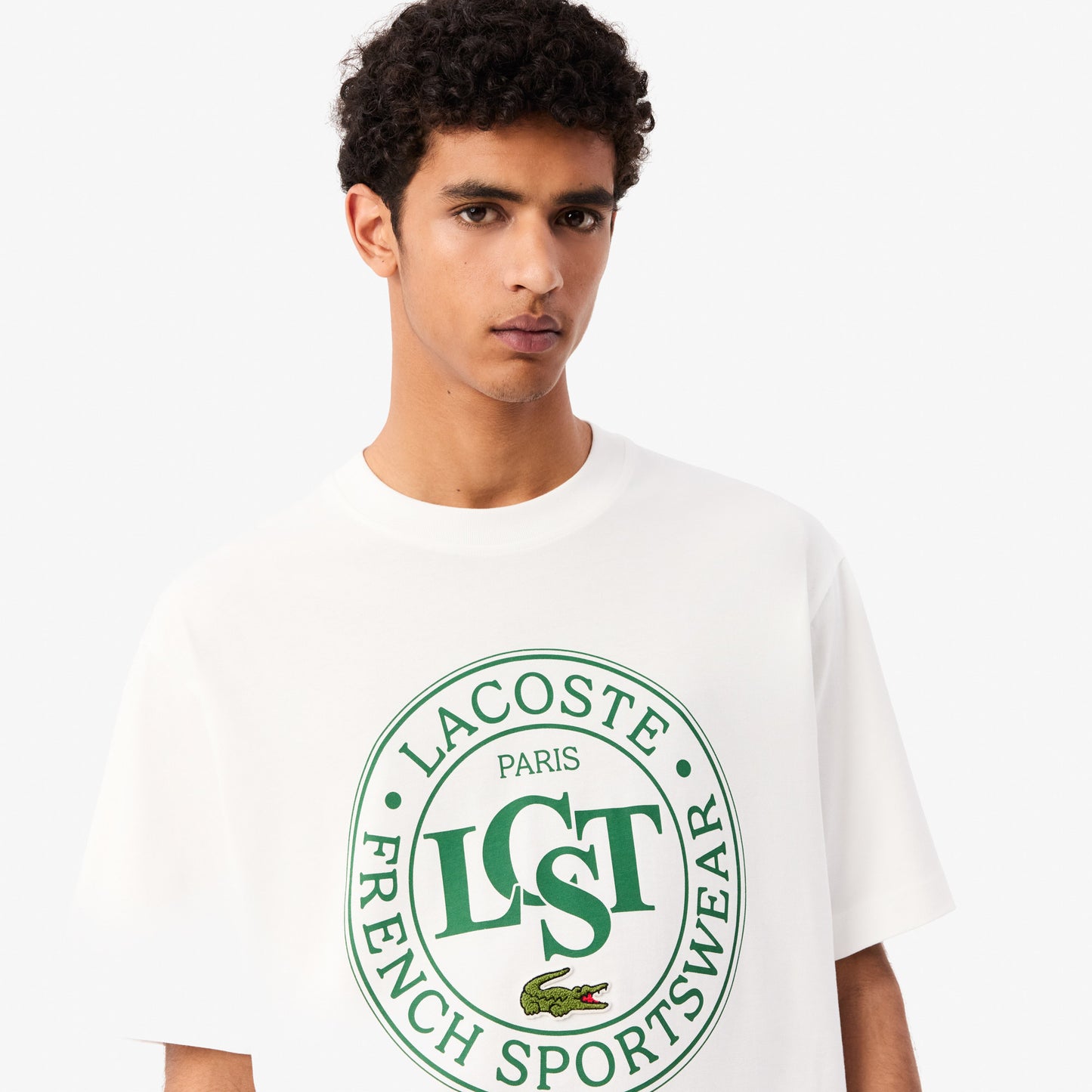 Lacoste Loose Fit Erkek Beyaz T-shirt