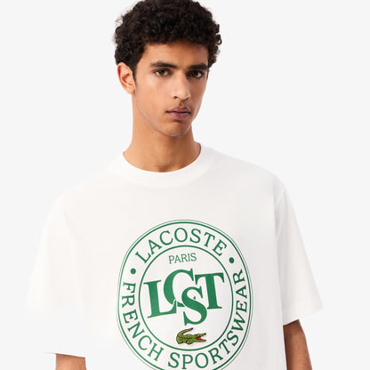 Lacoste Loose Fit Erkek Beyaz T-shirt