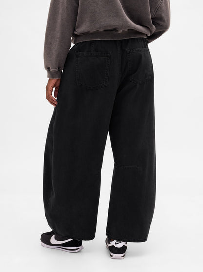 Siyah Mid Rise Ultrasoft Easy Horseshoe Jean Pantolon