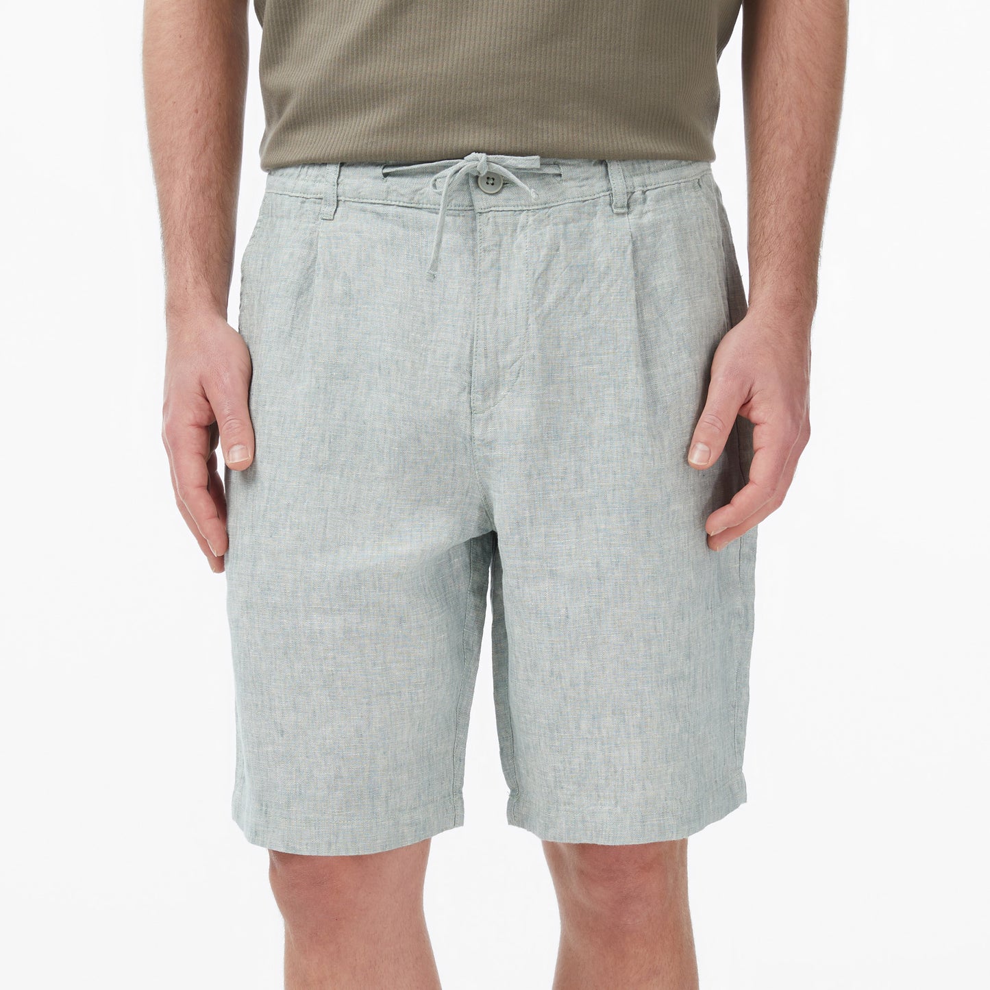 Nautica Erkek Yeşil Regular Fit Keten Şort
