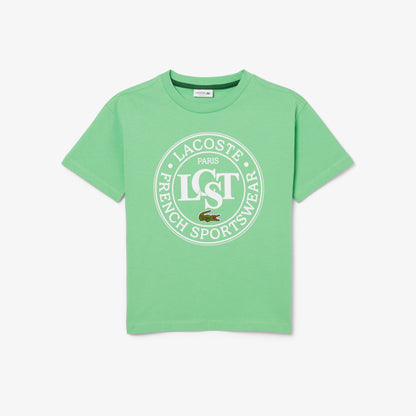 Lacoste Çocuk Bisiklet Yaka Baskılı Yeşil T-shirt