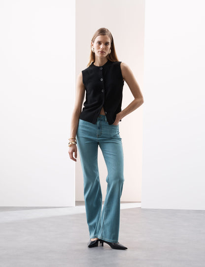 Lyocell Karışımlı Yüksek Bel Flared Jeans