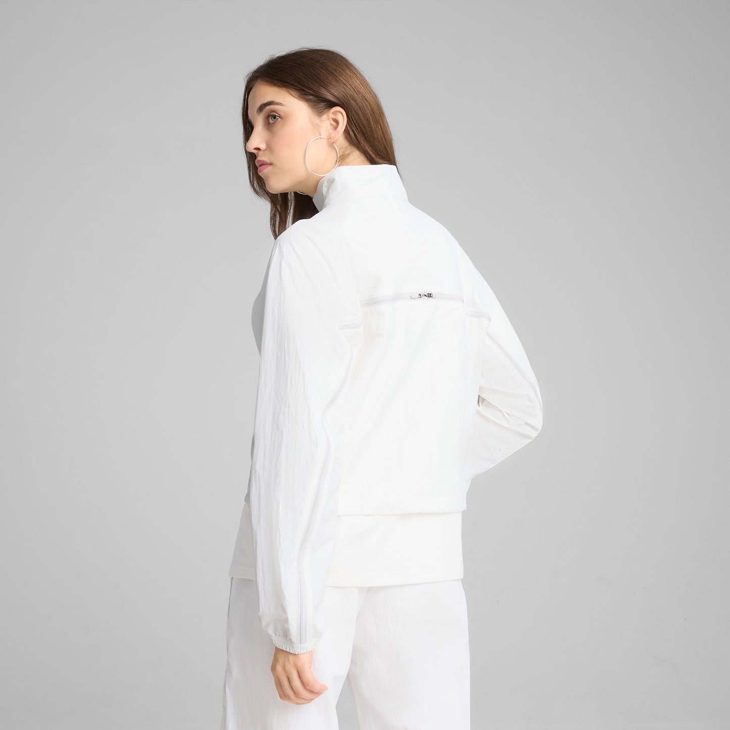 Puma Dare To Zip-off Dokuma Kadın Beyaz Ceket