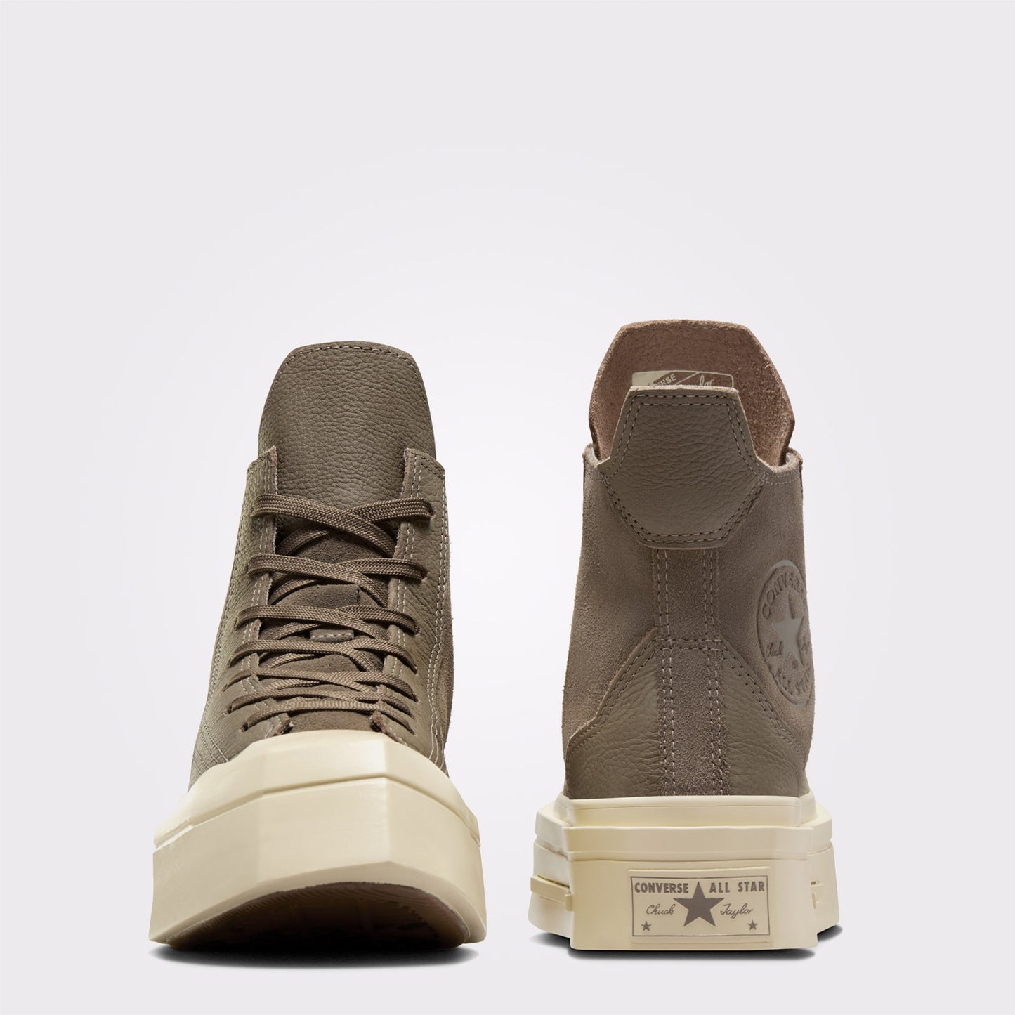 Converse Chuck 70 De Luxe Squared Unisex Haki Deri Platform Sneaker