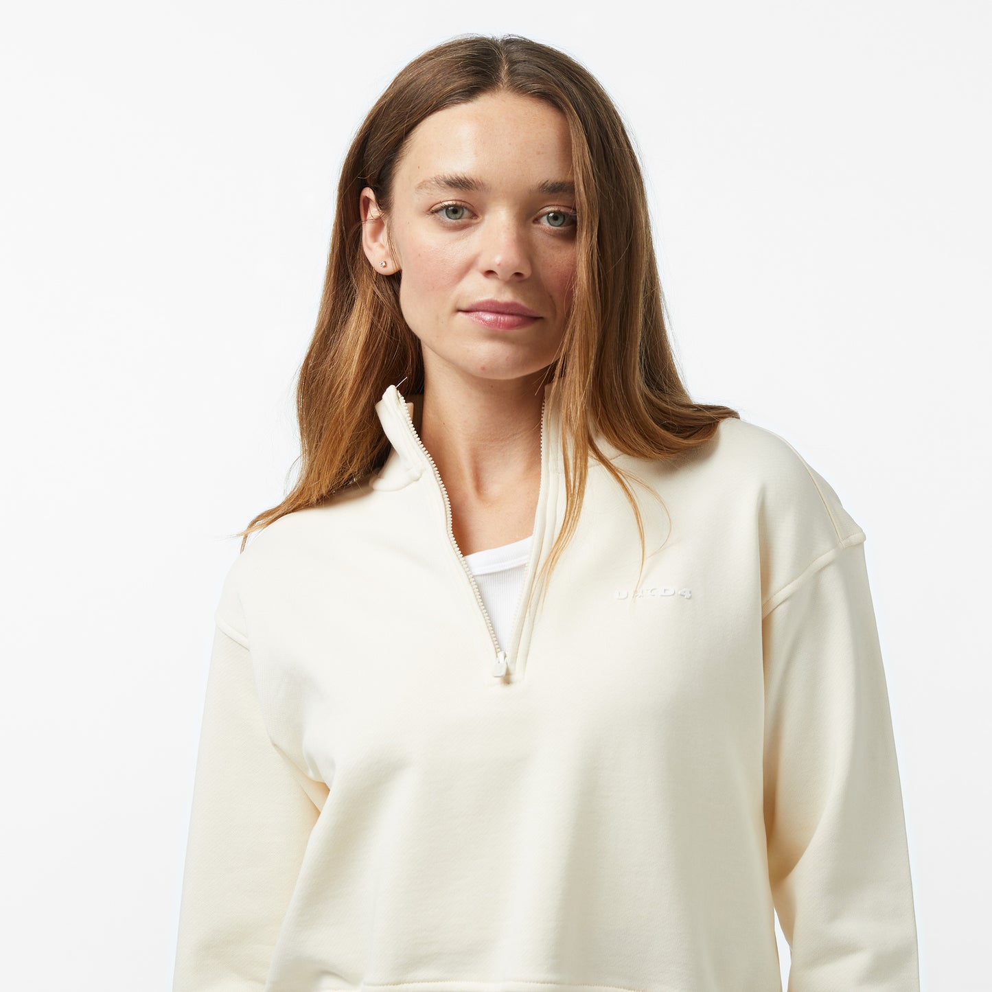 United4 Cool Half Zip Kadın Krem Sweatshirt