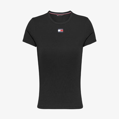 Tommy Hilfiger Badge Kadın Siyah T-shirt