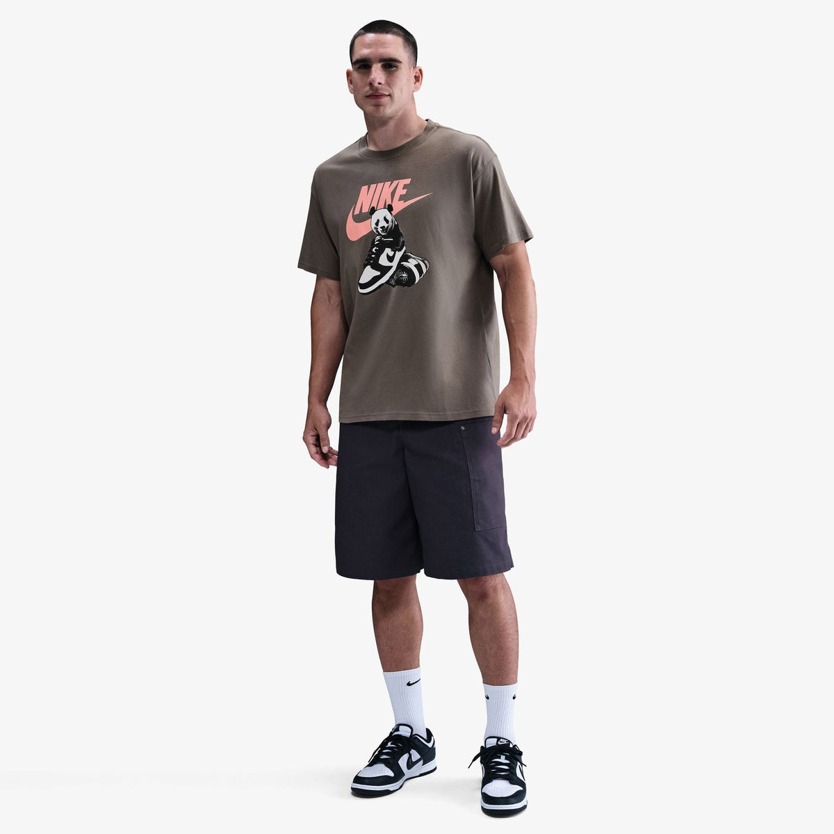 Nike Sportswear Panda Erkek Kahverengi T-shirt