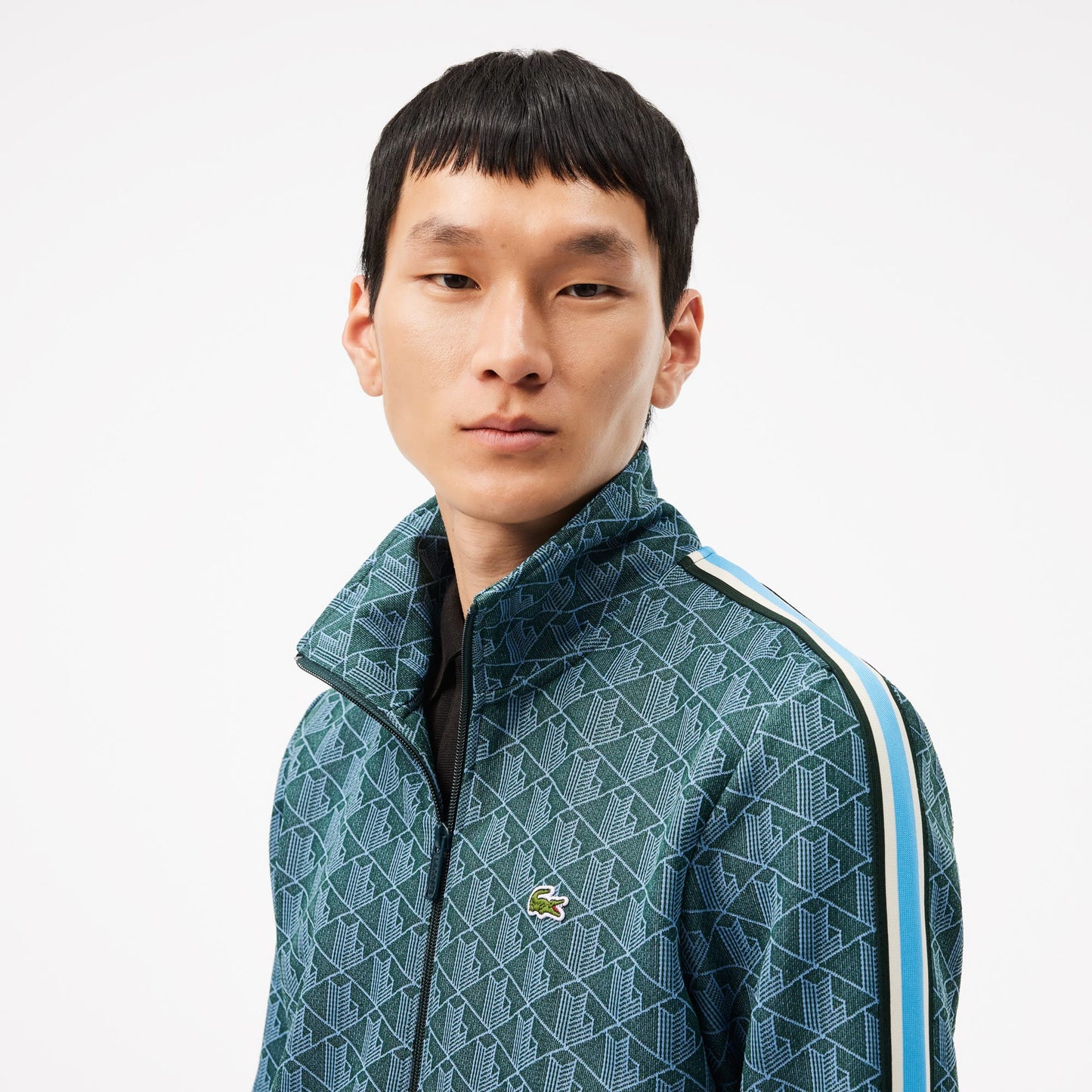Lacoste Regular Fit Fermuarlı Monogram Erkek Yeşil Sweatshirt