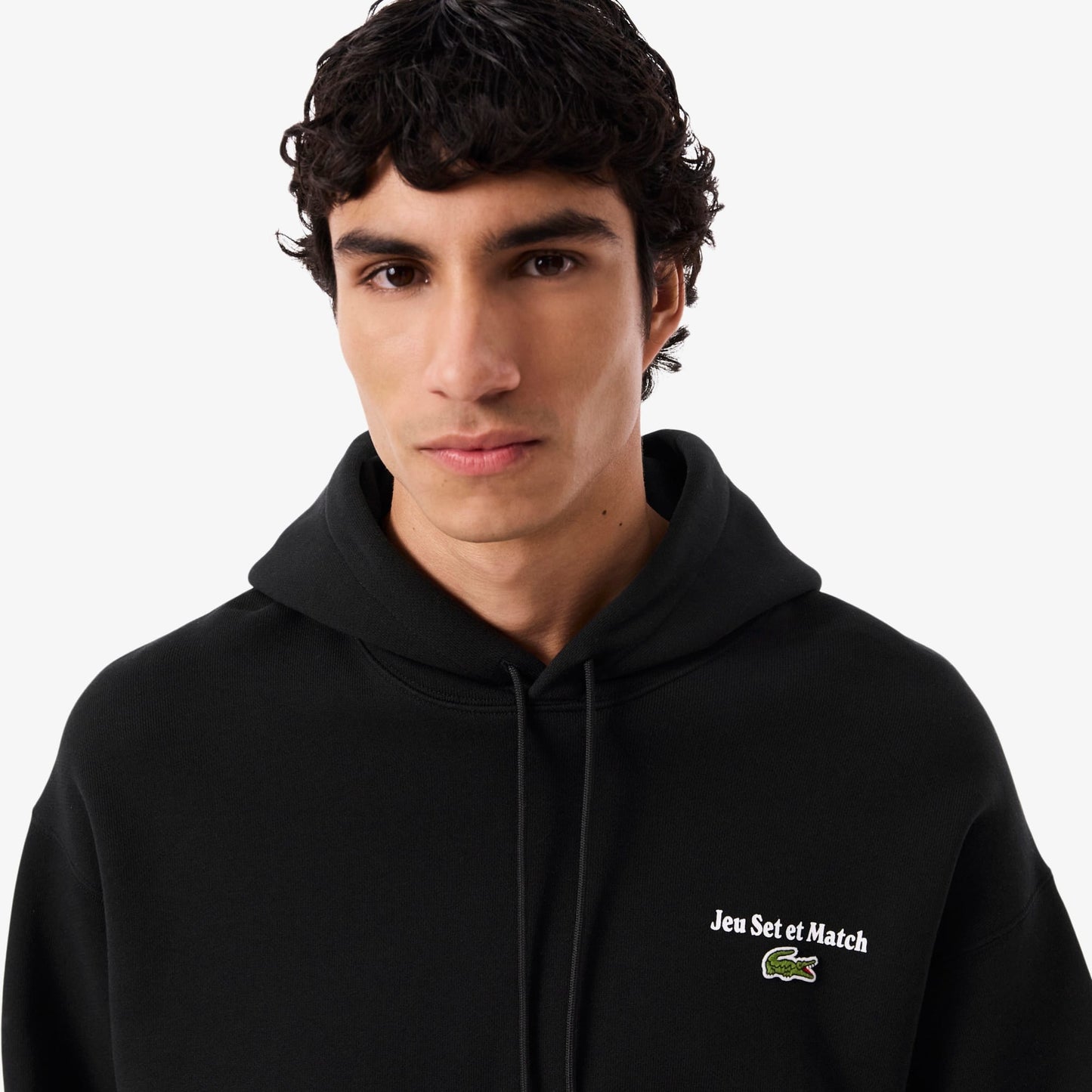 Lacoste Multi Print Fleece Erkek Siyah Hoodie