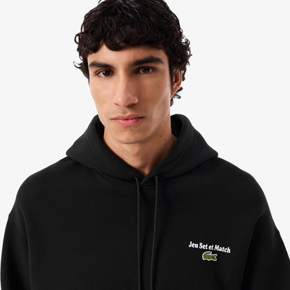 Lacoste Multi Print Fleece Erkek Siyah Hoodie