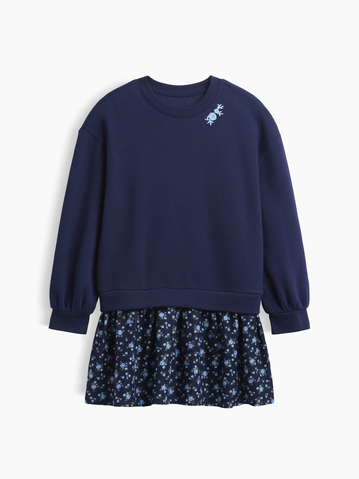 Lacivert Oversized Sweatshirt Dress - Çocuklar Için Oversize Sweatshirt Elbisesi