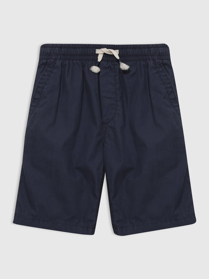 Lacivert Poplin Pull-on Şort