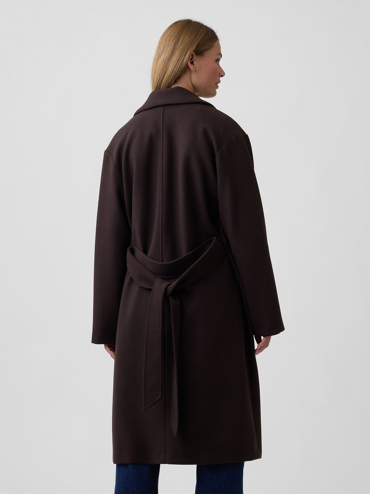 Koyu Kahverengi Relaxed Wrap Palto