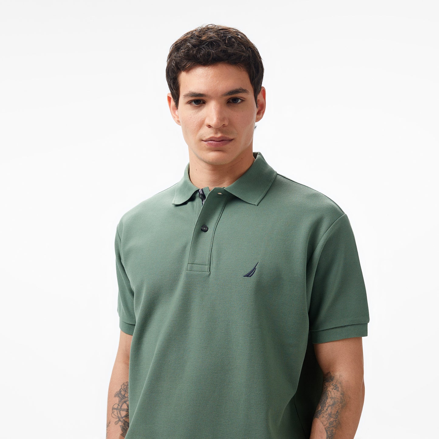 Nautica Erkek Yeşil Classic Fit Kısa Kollu Polo Yaka T-shirt