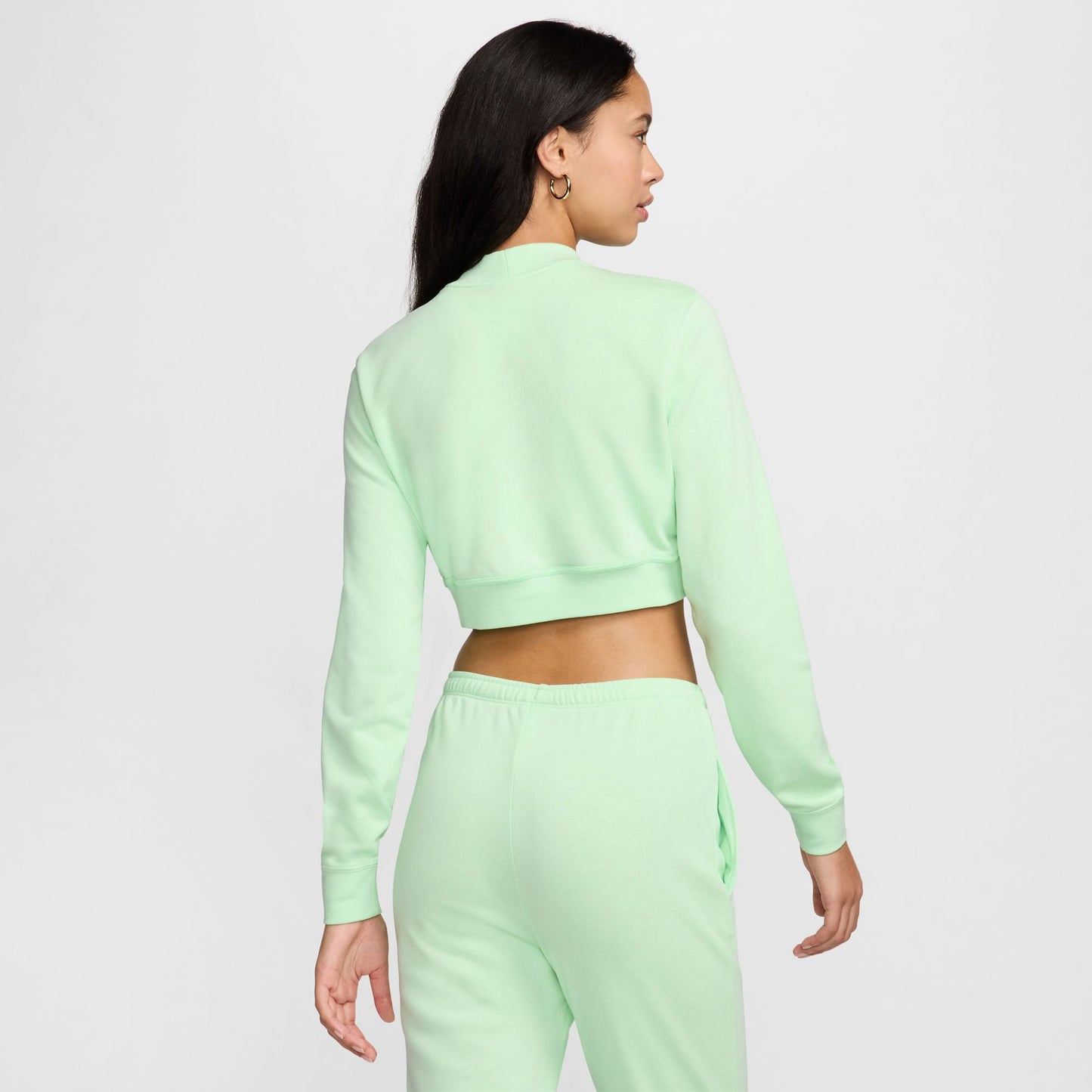 Nike Sportswear Chill Terry Kadın Yeşil Crop Hoodie