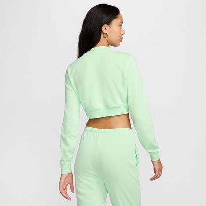 Nike Sportswear Chill Terry Kadın Yeşil Crop Hoodie
