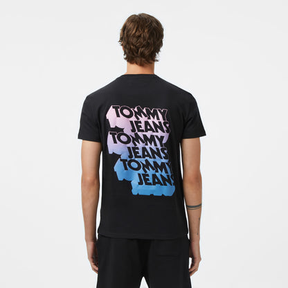 Tommy Jeans Stac Logo Erkek Siyah T-shirt