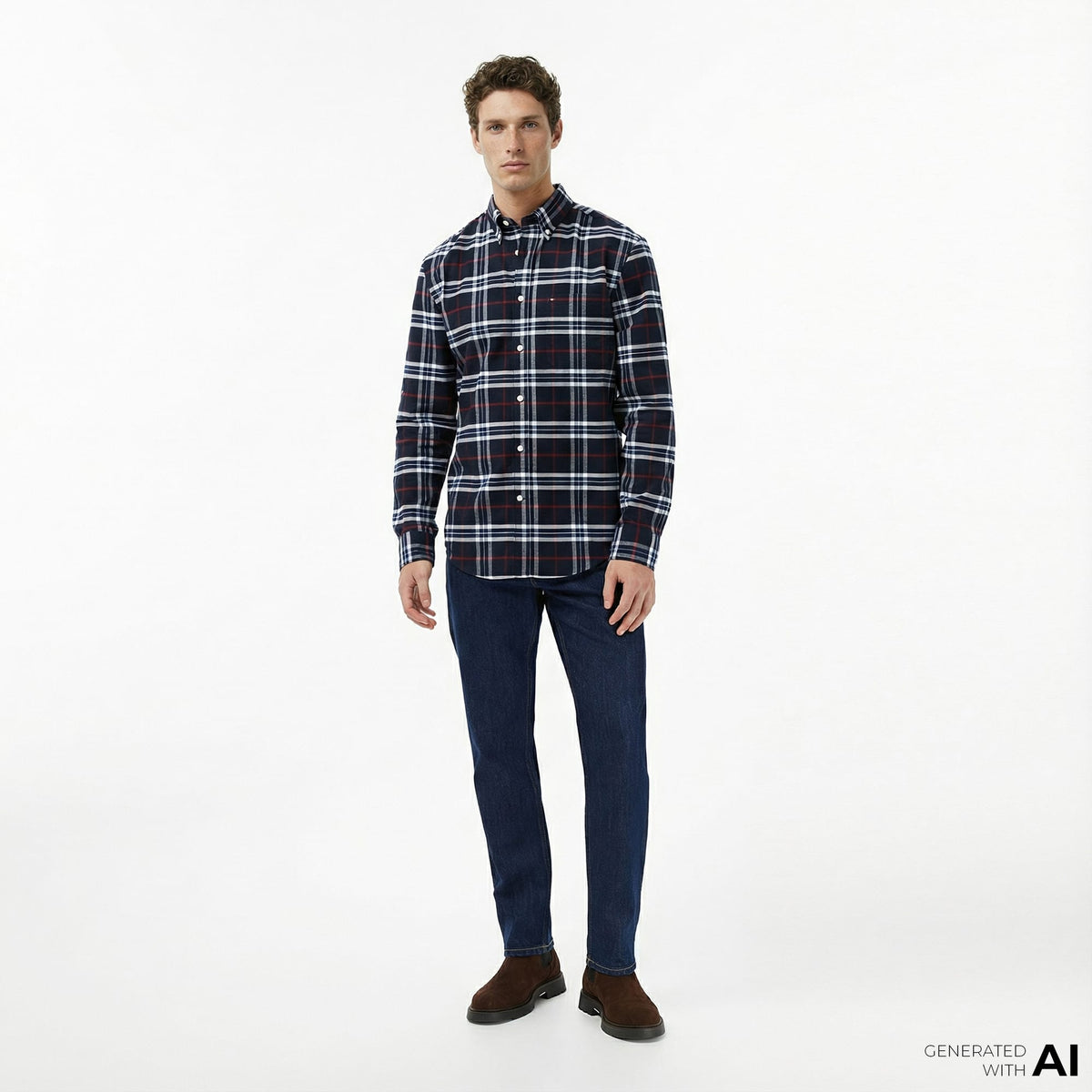 Tommy Hilfiger Ryan Slim Di4156 Erkek Koyu Mavi Straight Jean