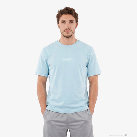 Calvin Klein Crew Neck Erkek Mavi T-shirt