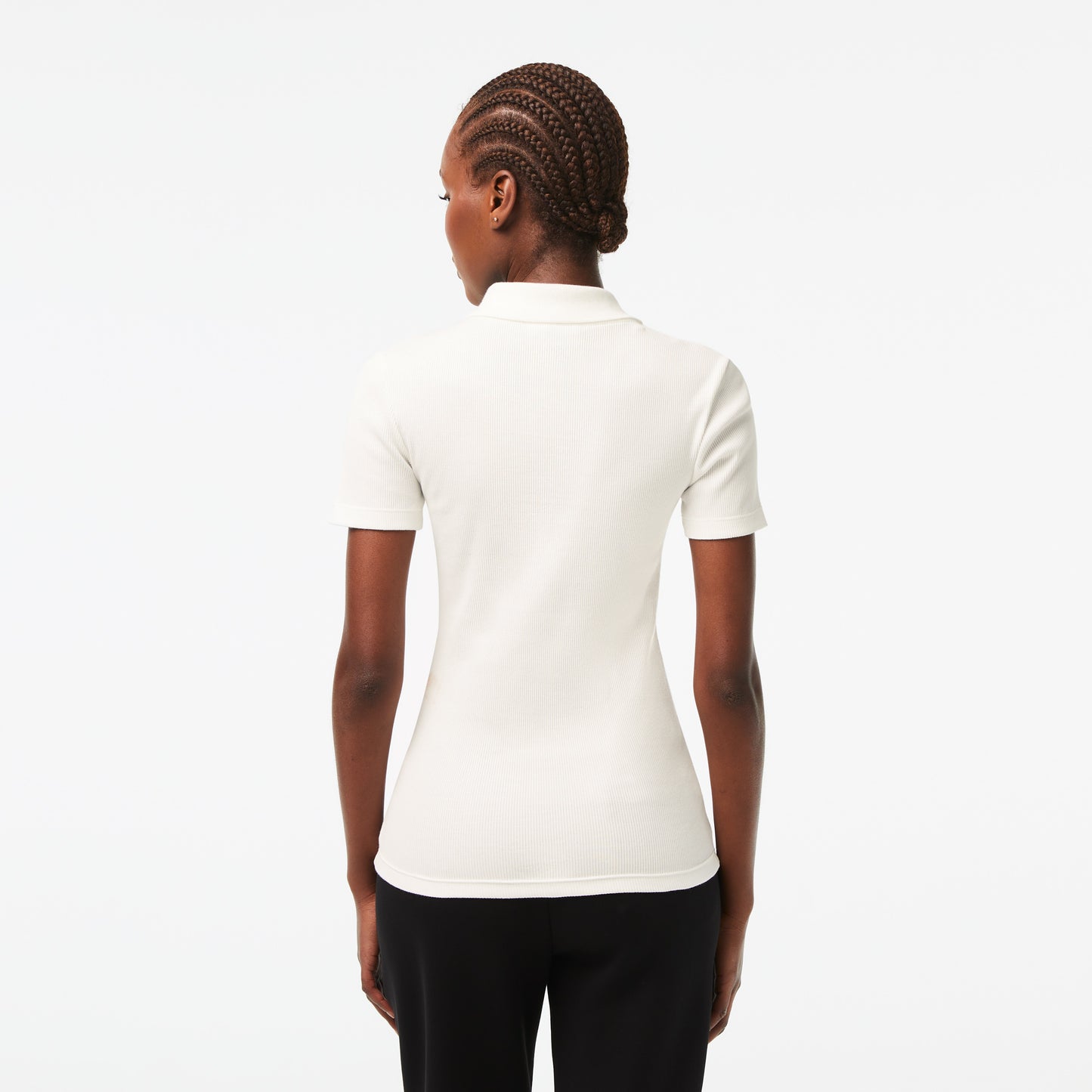 Lacoste L.12.d Kadın Slim Fit Organik Pamuk Beyaz Polo