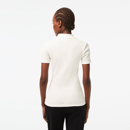Lacoste L.12.d Kadın Slim Fit Organik Pamuk Beyaz Polo
