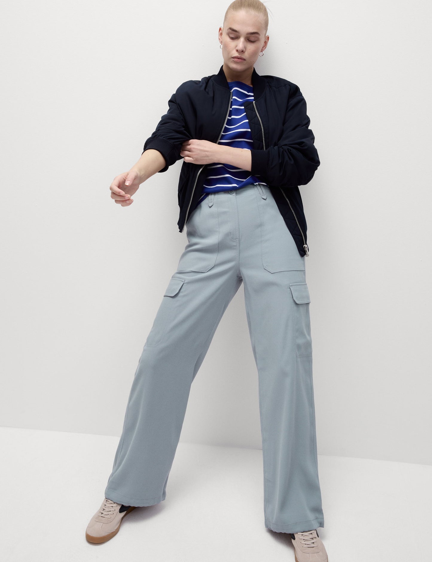 Relaxed Fit Wide Leg Kargo Pantolon