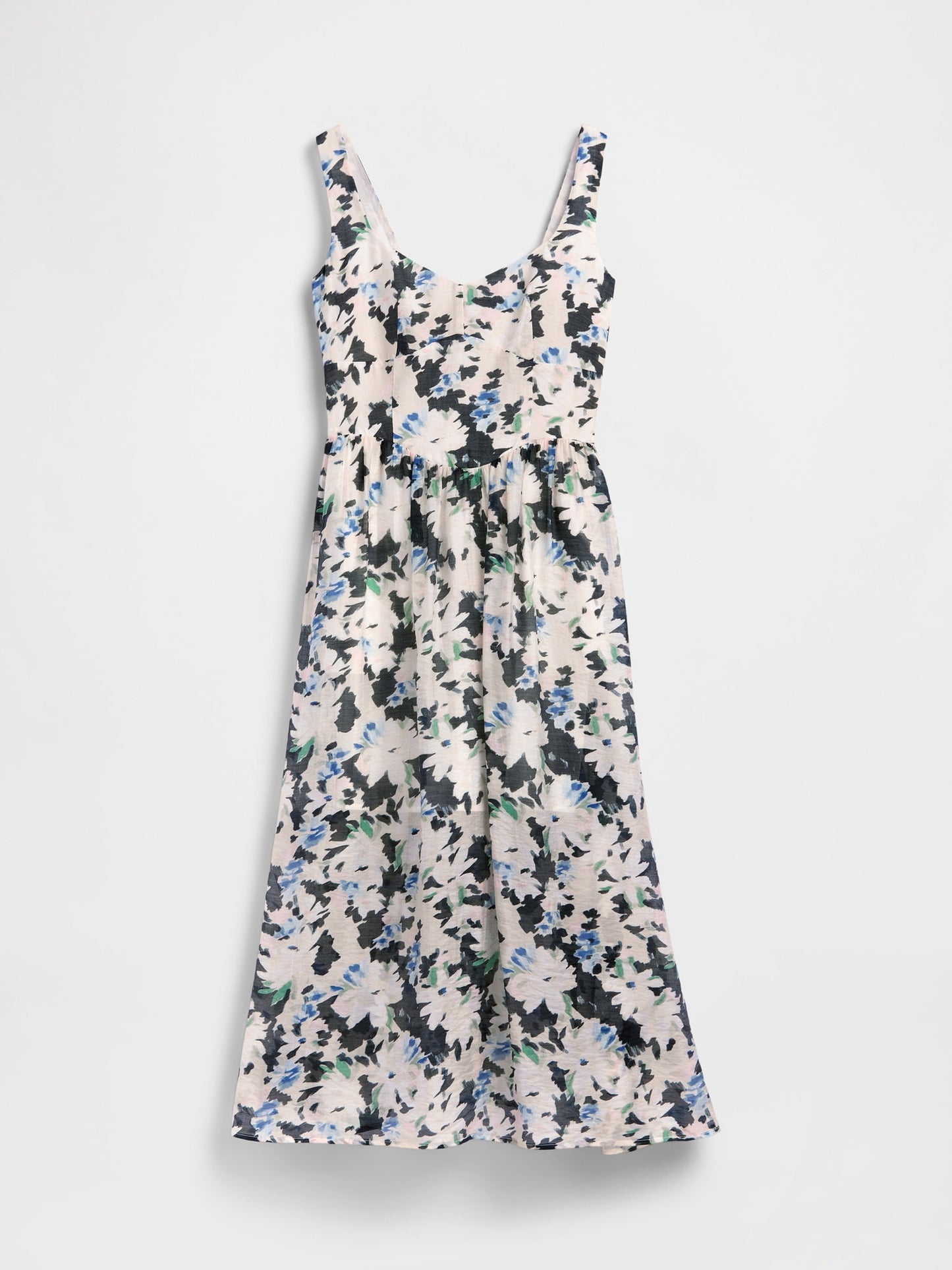 Çok Renkli Seamed Drop-waist Maxi Elbise