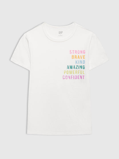 Beyaz Favorite Grafik Baskılı T-shirt