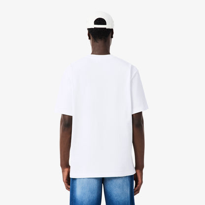 Lacoste Erkek Relaxed Fit Bisiklet Yaka Beyaz T-shirt