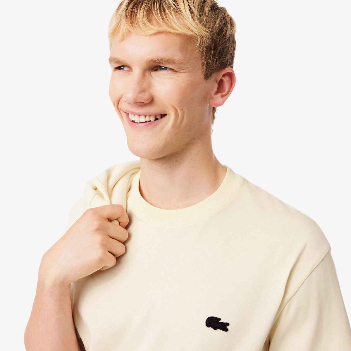 Lacoste Erkek Classic Fit Bisiklet Yaka Sarı T-shirt