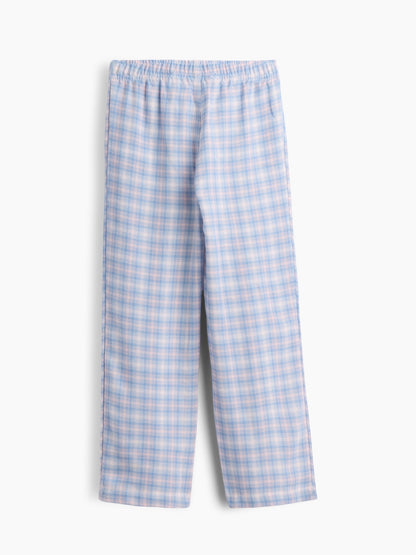 Açık Pembe Ekose Flannel Pijama Altı