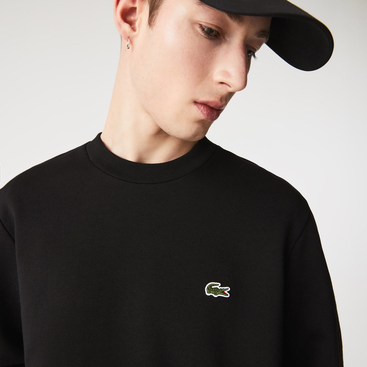 Lacoste Classic Fit Bisiklet Yaka Erkek Siyah Sweatshirt