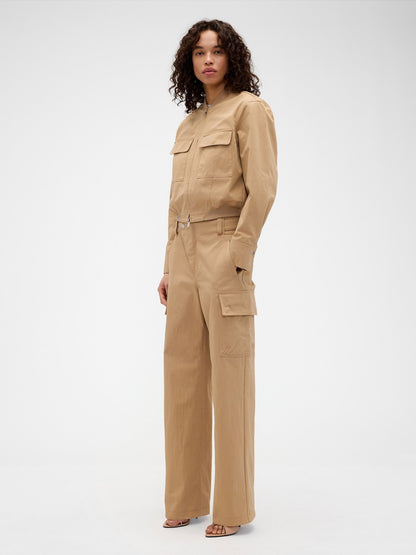 Bej Gap × Victoria Beckham High Rise Kargo Pantolon