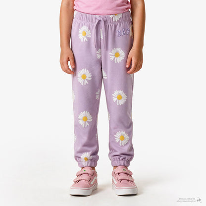 Gap Relaxed Logo Fransız Havlu Kumaş Çocuk Mor Eşofman Altı