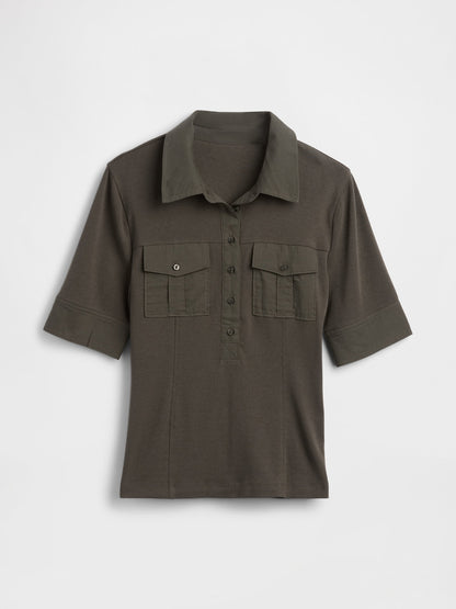 Haki Modern Elbow-sleeve Utility T-shirt