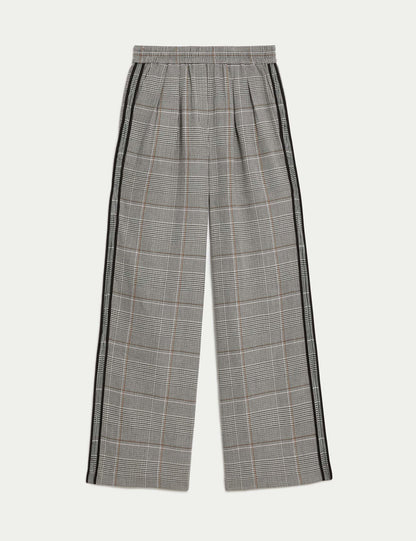 Şerit Detaylı Wide Leg Pantolon