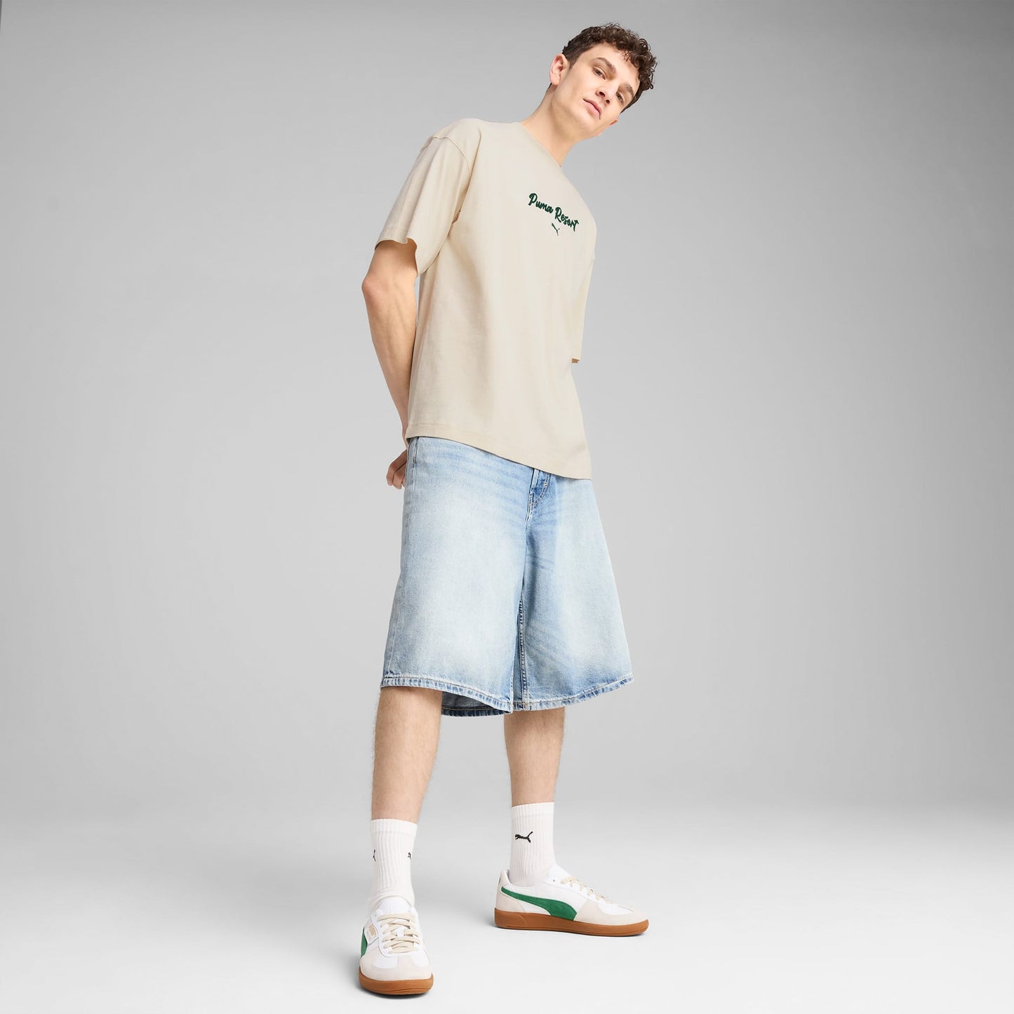 Puma Premium Ess Graphic Erkek Krem T-shirt