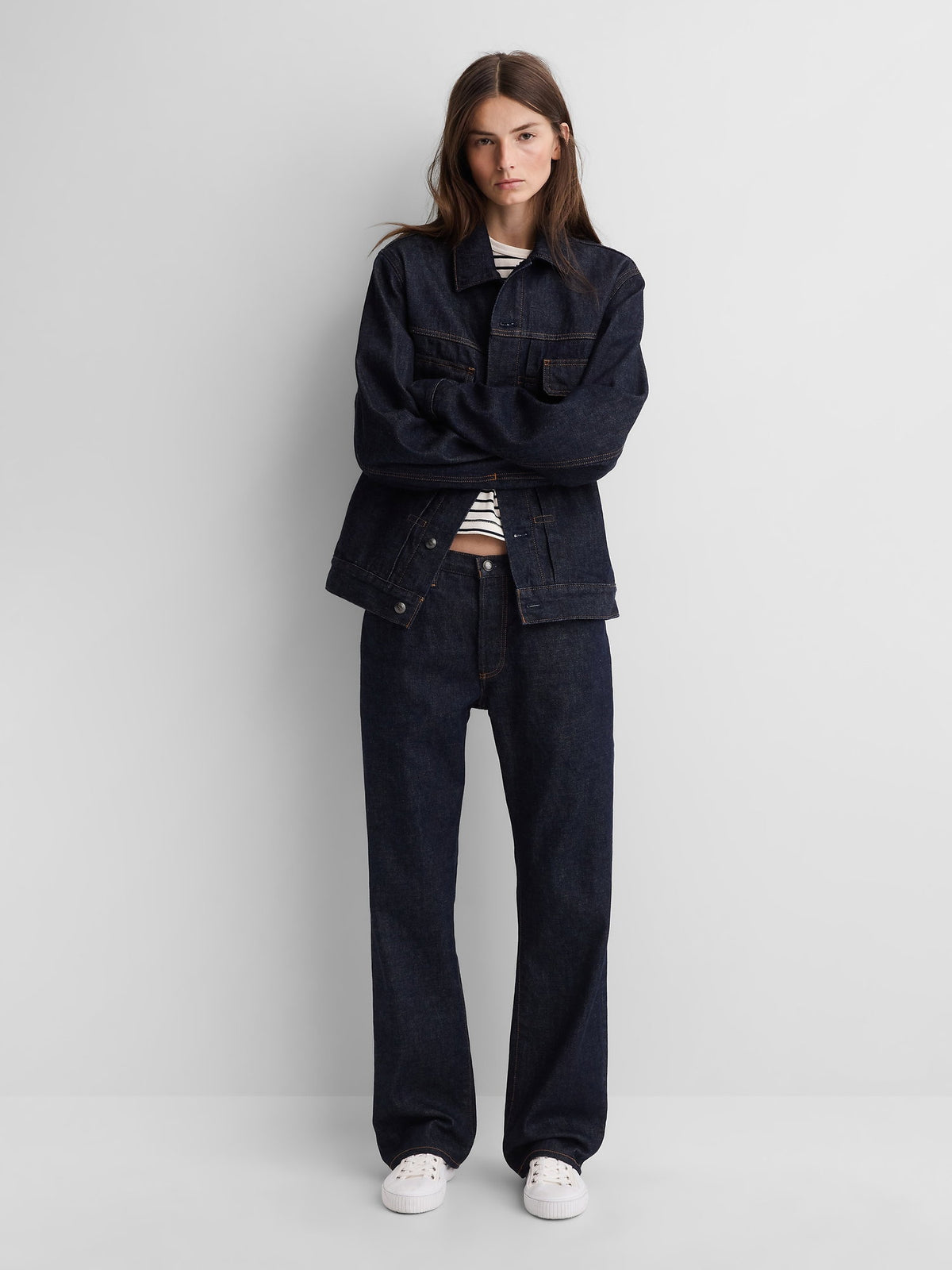 Koyu Mavi Gap × A.p.c. Astarlı Japanese Denim Ceket