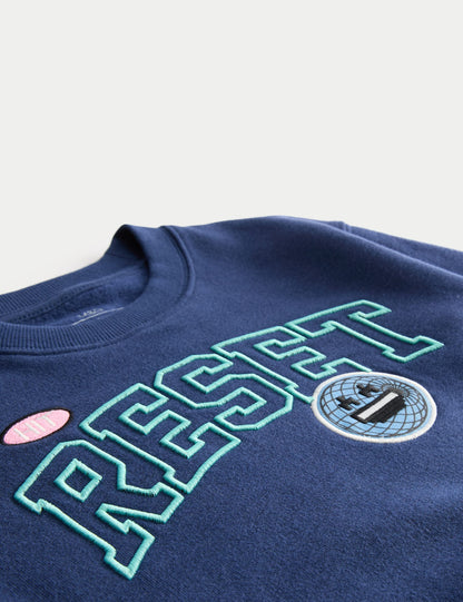 Pamuk Karışımlı Grafikli Sweatshirt (2-8 Yaş)