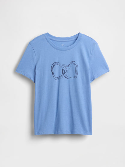Mavi Relaxed Grafik Baskılı T-shirt