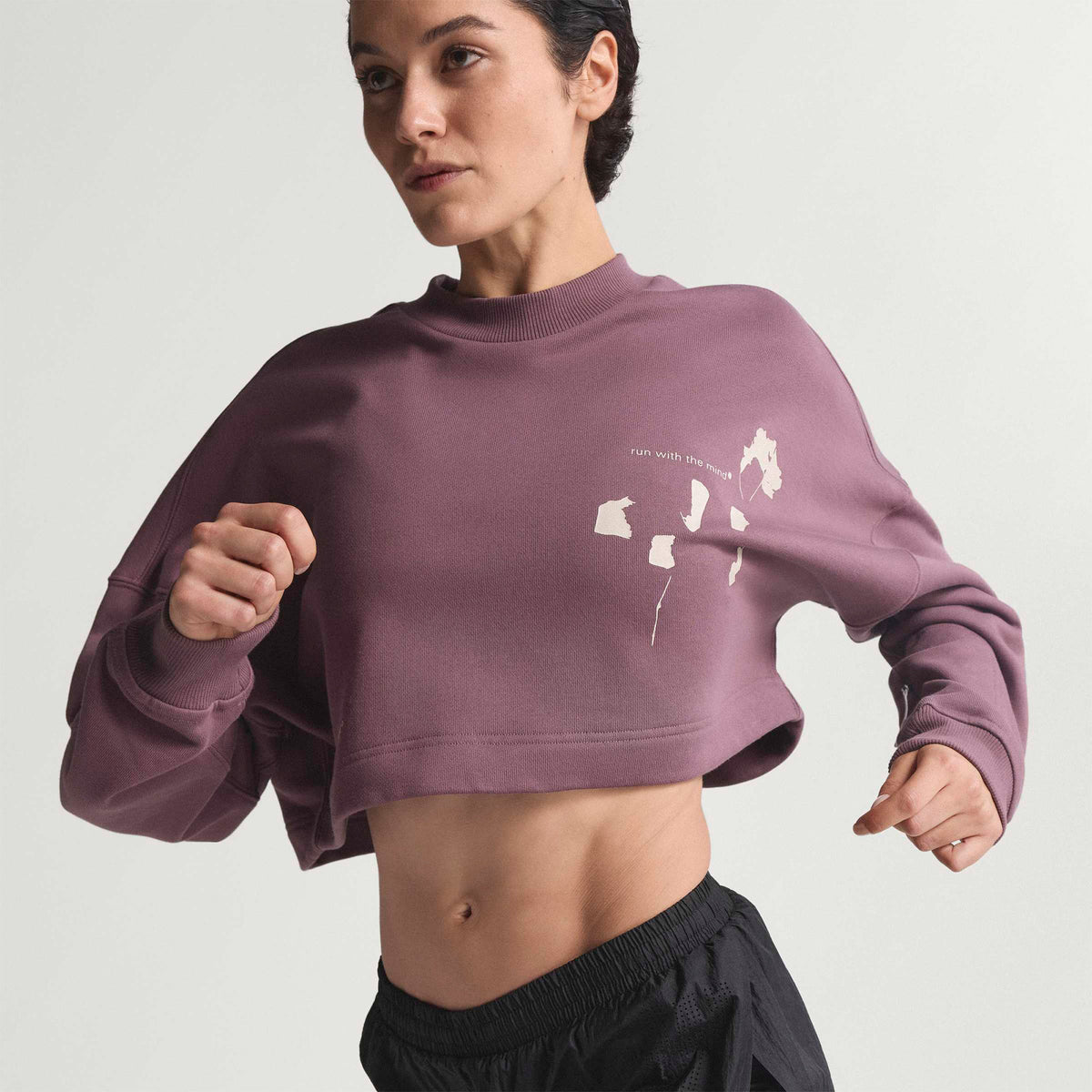 Adidas Adi365 Hk Running Crew Kadın Mor Koşu Sweatshirt