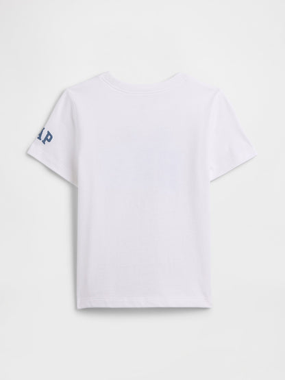 Beyaz Disney Lil' Bro Grafik Baskılı T-shirt
